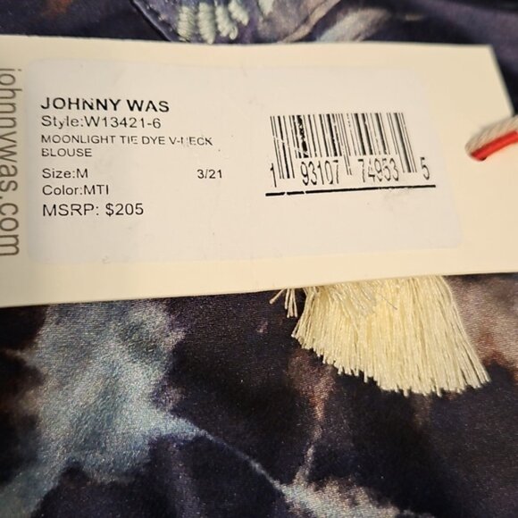 Johnny Was Shades of blue, light grays and pale green Tie-Dye Blouse Size M - Picture 5 of 5